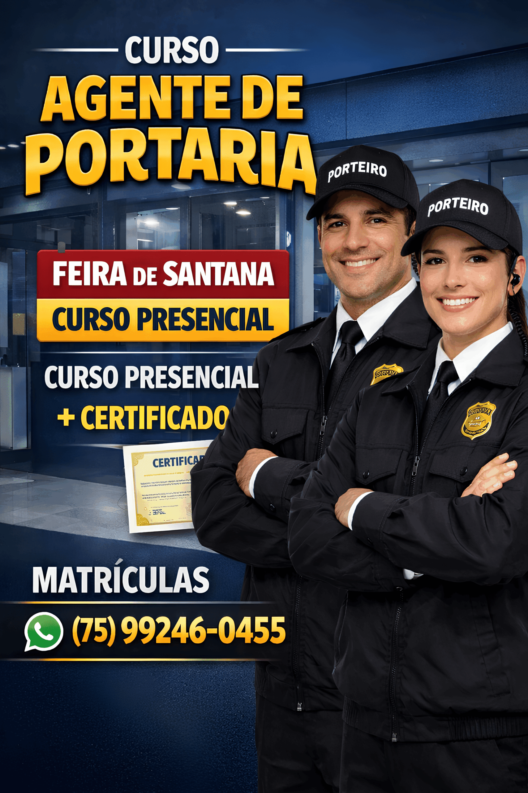 Curso Agente de Portaria em Feira de Santana - Capacitação profissional completa com certificado reconhecido nacionalmente